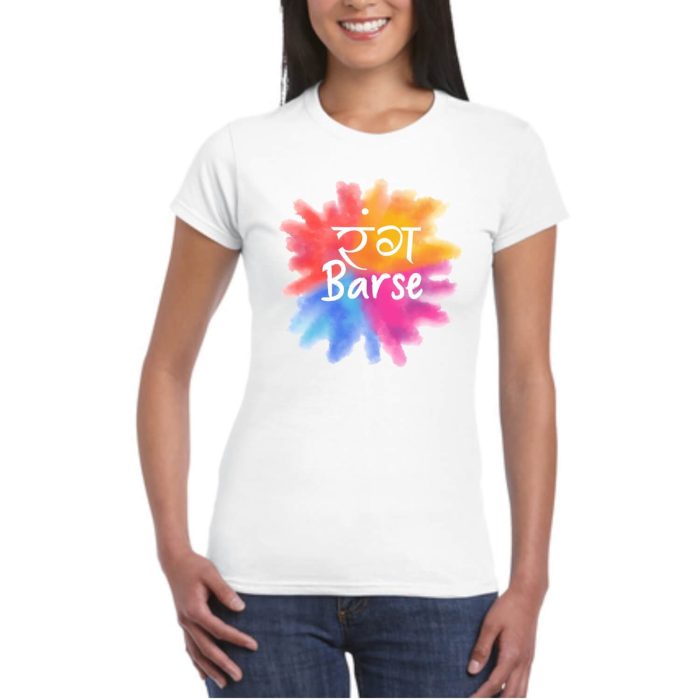 Colorful Rang Barse Womens Holi T-shirt