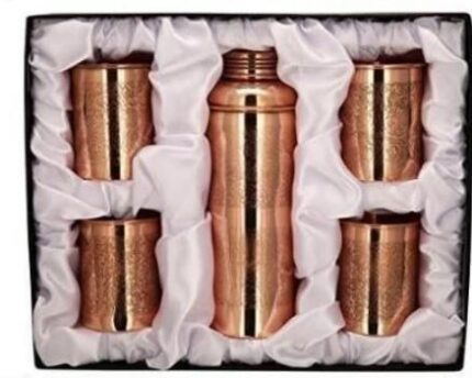 COPPER DESIGN BOTTLE WITH 04 GLASSES IN GIFT BOX
