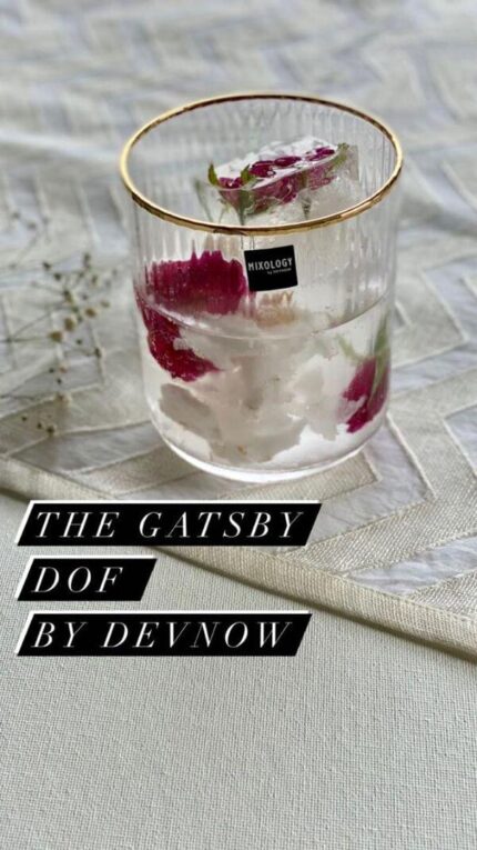 Ribbed gold rim tumbler glass Set of 6Pcs White box