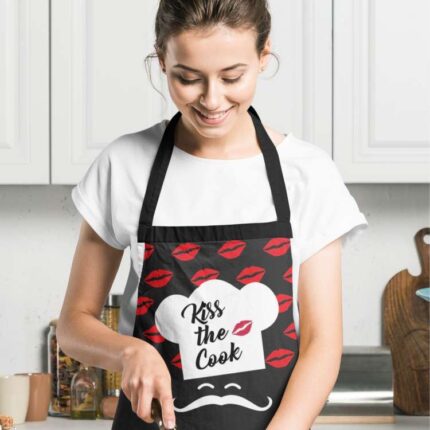 Don’t Forget to Kiss the Cook Kitchen Apron Romantic Apron