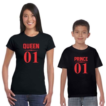 No.1 Prince Queen  Mom and Son Family T-Shirt