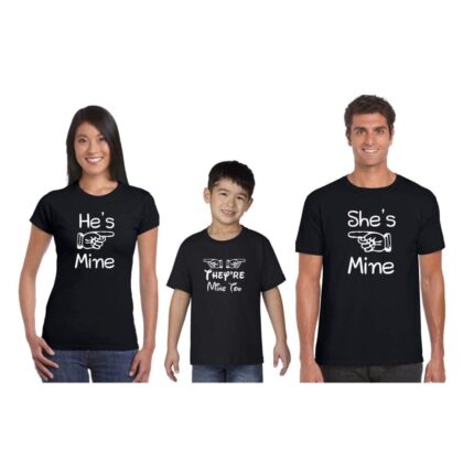 He is Mine, She is Mine, They are Mine Matching Family T-Shirts - Image 2