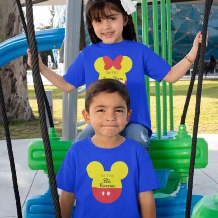 I'm The Big Brother I'm The Little Sister Printed Cotton T-shirt