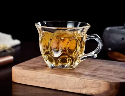 Luxury Vintage Glass Clear Modern Tea Cup with Handle
