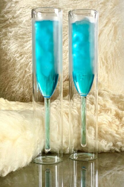 Double Walled Flute Glass 170ml-Set of 2 - Image 1