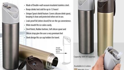 H100 – Vacuum Flask with flick open top (600 ml) – Best corporate... - Image 3