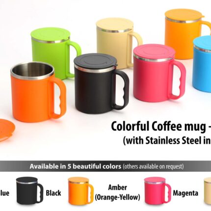 H127 – Colorful SS coffee mug (with box) – Best corporate Gifts