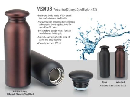 H136 – Venus Vacuumized Stainless steel Flask (550 ml approx) –... - Image 2