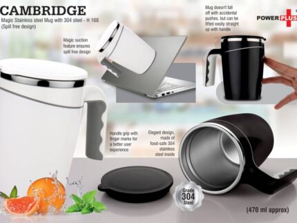 H168 – Cambridge Magic Stainless steel Mug with 304 steel | Spill... - Image 2