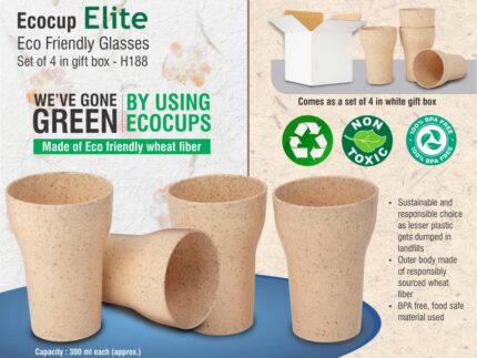 H188 – EcoCup Elite: Eco Friendly Glasses | Set of 4 in gift box –... - Image 2