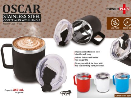 H227 – Oscar: Stainless Steel coffee mug with handle | Premium...