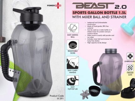 H291 – Beast 2.0 Sports gallon bottle 1.5 L with mixer ball and... - Image 2