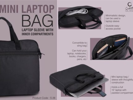 S28 – Mini Laptop bag / Laptop Sleeve with inner compartments |... - Image 3