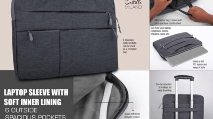 S29 – Laptop Sleeve with Soft inner lining | 6 outside spacious... - Image 3