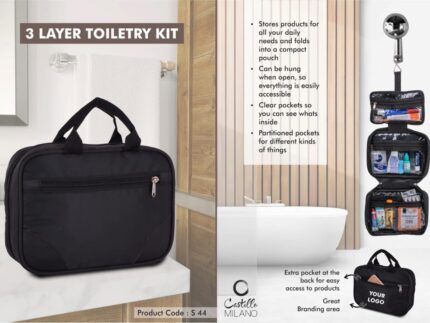 S44 – 3 Layer toiletry kit – Medium size – Best corporate Gifts - Image 2