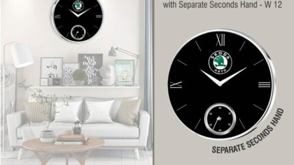 W12 – Classy wall clock with separate seconds hand | Dual Metallic... - Image 3