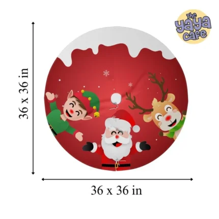 Santa, Reindeer & Elf Christmas Tree Skrit  , Tree Collar - Image 4