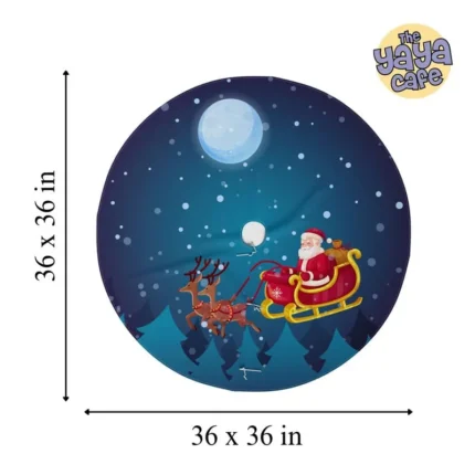 Flying Santa With Reindeer Christmas Tree Skrit , Tree Collar - Image 4