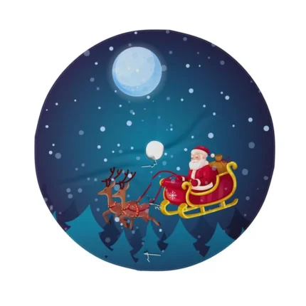 Flying Santa With Reindeer Christmas Tree Skrit , Tree Collar - Image 2