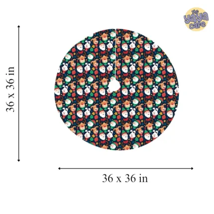 Santa And Friends Christmas Tree Skirt , Tree Collar - Image 4