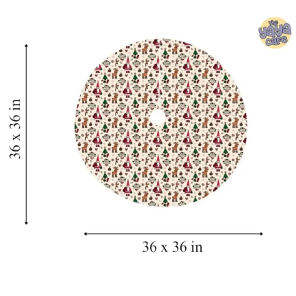 Santa Pattern Christmas Tree Skirt  , Tree Collar - Image 5