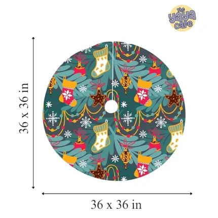 Socks Pattern Christmas Tree Skirt , Tree collar - Image 4