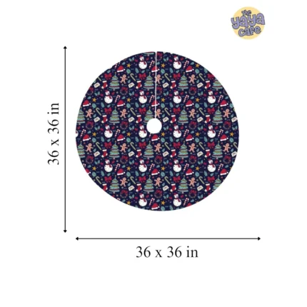Snowman Pattern Christmas Tree Skirt , Tree Collar - Image 4