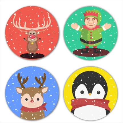 Christmas with Santa Snowman Coasters