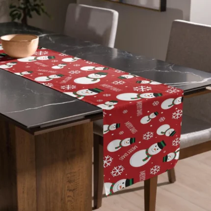 Merry Christmas Snowman Xmas Table Mats and Runner Set - Image 3