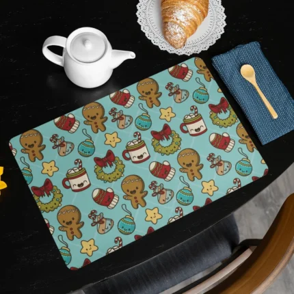 Santa Claus Xmas Table Mats and Runner Set - Image 3