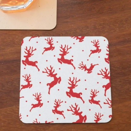 Christmas with Reindeer Santa Claus Coasters - Image 6