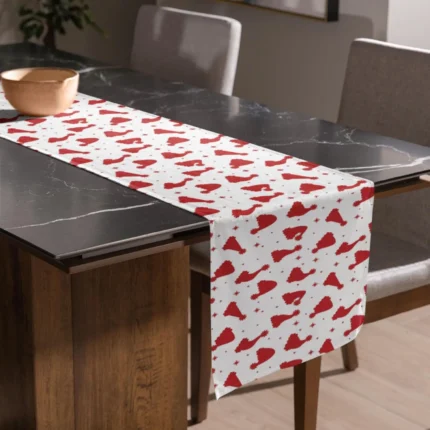 Dancing Snowman Santa Christmas Table Runner and Mat Set - Image 3