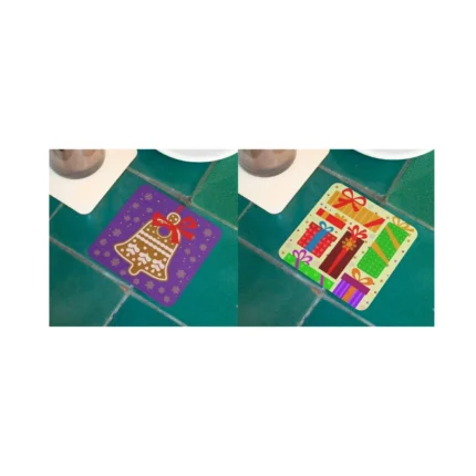 Christmas with Xmas Bell Printed Coasters - Image 3