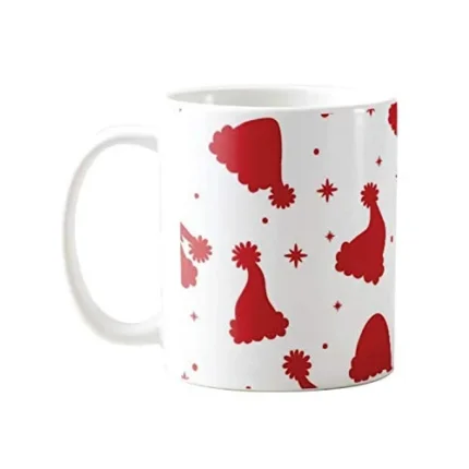 Santa Claus Cap Christmas Coffee Mug with Coaster - Image 4