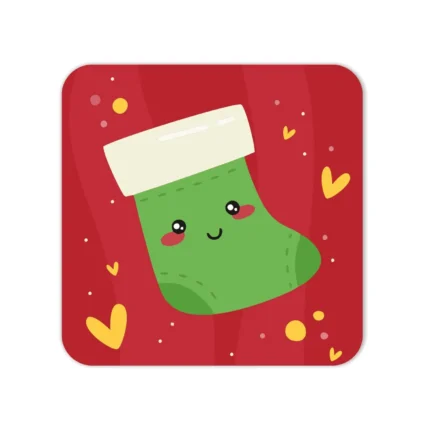 Christmas with Santa Bear Decoration Ball Printed Coasters - Image 4