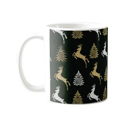 Splendid Black Christmas Coffee Mug with Coaster - Image 4