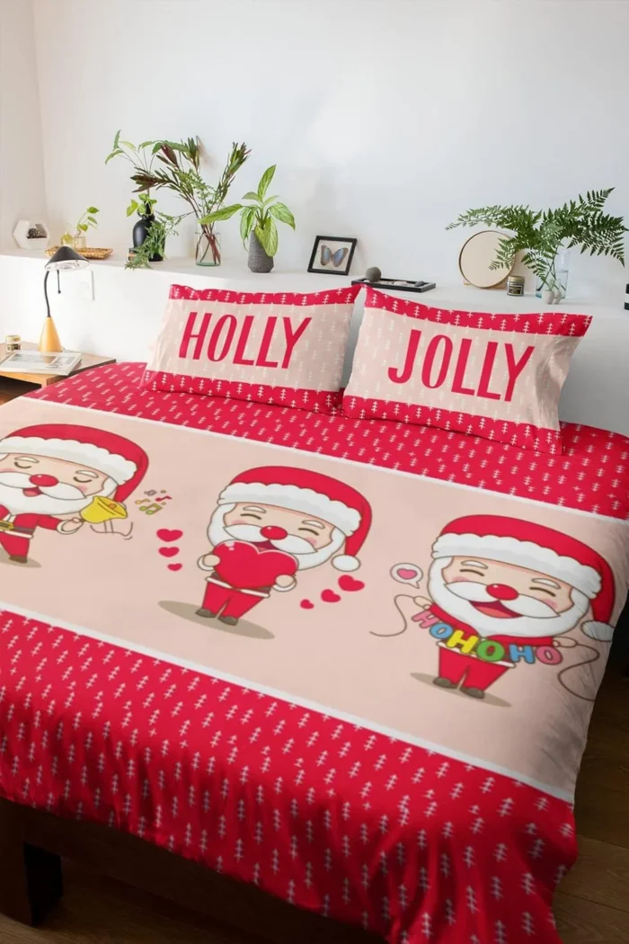 holly jolly christmas bedsheet