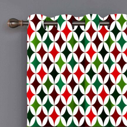 Reindeer & Stars Pattern Christmas curtain - Image 2