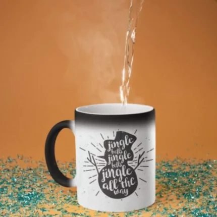 Jingle Bells Coffee Christmas Mug with Coaster - Image 2