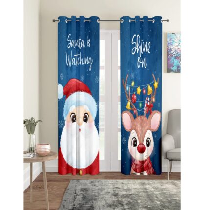 santa is waiting christmas curtains
