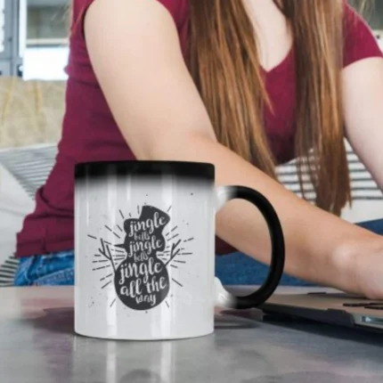 Jingle Bells Coffee Christmas Mug with Coaster - Image 3