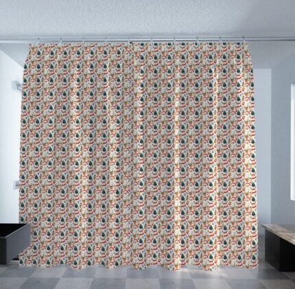 Santa Tree Pattern Christmas Curtain - Image 2