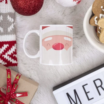 Santa Claus Christmas Coffee Mug with Coaster - Image 3