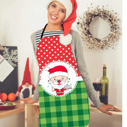 Cute Santa Printed Christmas apron - Image 5