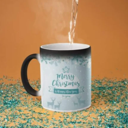 Merry Christmas & Happy New Year Coffee Christmas Mug with Coaster - Image 2