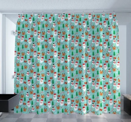 Christmas Festive Pattern Christmas Curtain - Image 2