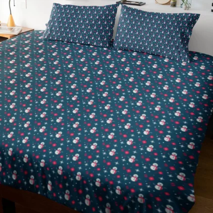 Snowman Pattern Christmas Bedsheet - Image 3