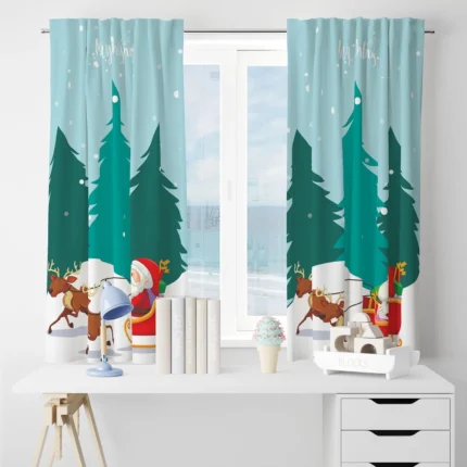 Santa Riding Christmas Curtain - Image 4