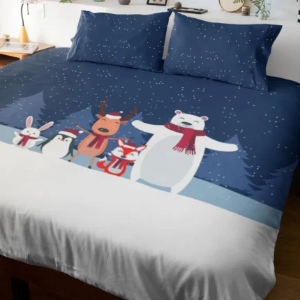 Cute Bears Christmas Bedsheet - Image 2