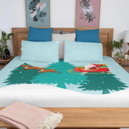 Santa Riding Christmas Bedsheet - Image 3